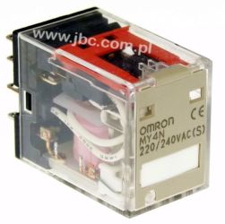 MY4N 220/240AC (S), Przekaźnik 4 torowy, ze wskaźnikiem LED, 5A, OMRON, MY4N220240ACS