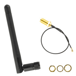 Antena WiFi 2.4GHz 3dBi łamana dookólna z przewodem