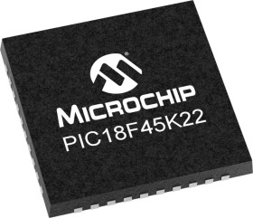 Mikrokontroler Microchip PIC18 UQFN 40-pinowy Powierzchnia PIC 32kB, 1536 bit RAM Flash, 2 V