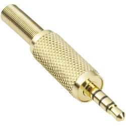 TruComponents 202692 3.5 mm audio jack Plug, straight,Pins:4 Stereo Gold