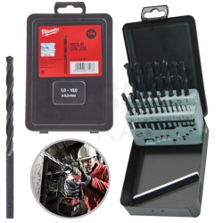 Zestaw wierteł do metalu HSS-R walcowane 1-10mm w puszce 19szt. MILWAUKEE
