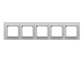 SONATA PRESTIGE Ramka 5 pięciokrotna szklana 4 mm białe szkło + ramka biała R-5RGC/31/00 OSPEL