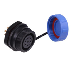 7 Pin Waterproof W17 Female Socket Panel Mount Connector IP68