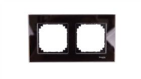 Merten M-Elegance Ramka Podwójna Szklana Onyks Czarny Mtn404203