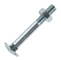Sealey CBN1075 Coach Bolt &amp; Nut M10 x 75mm Zinc DIN 603 Pack of 50