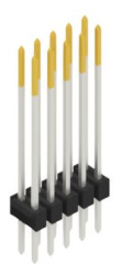 Pin header, 10 pole, pitch 2.54 mm, straight, black, SL223010S