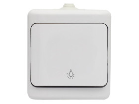 BRYZA Przycisk światło IP54 biały 180403 KOS