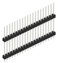 Pin header, 20 pole, pitch 2.54 mm, straight, black, 10078507