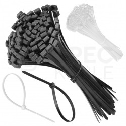 Opaski zaciskowe kablowe MIX 5 rozmiarów białe i czarne UV 100szt. DANTOM