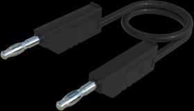 Measuring lead with (4 mm plug, straight) to (4 mm socket, straight), 500 mm, yellow/green, silicone, 1.0 mm², CAT O, 934091188