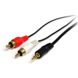 StarTech.com MU3MMRCA 3 ft Stereo Audio Cable - 3.5mm Male to 2x RCA Male