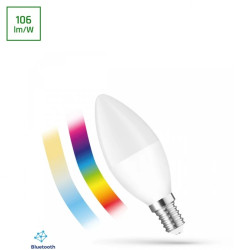 LED ŚWIECOWA 4.9W E-14 230V RGBW+CCT+DIM BTM Spectrum SMART Easy Smart