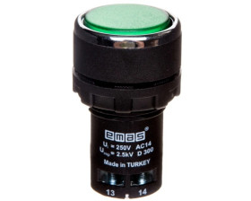 Przycisk sterowniczy monoblok, kryty, niestabilny, 1NO, zielony T0-MB100DY