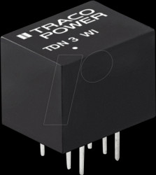 TDN 3-1222WI DC/DC converter, TDN 3WI series, 3 W, 4.5-18/±12 VDC, DIP