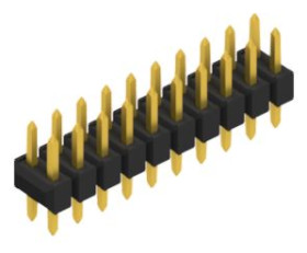 Pin header, 20 pole, pitch 2.54 mm, straight, black, 10054932