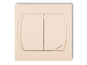 LOGO Wyłącznik pojedynczy ze schodowym podświetlany (wspólne zasilanie) beżowy 1LWP-10L.1 KARLIK