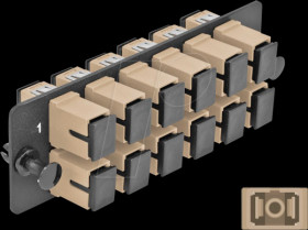 66927 Fiber Optic Adapter Panel, 12 Port, SC Simplex OM1 / OM2, beige