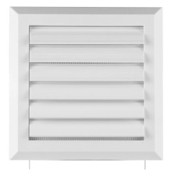 Kratka wentylacyjna 130x130mm biała żaluzja+sznurek rozpieracze T37