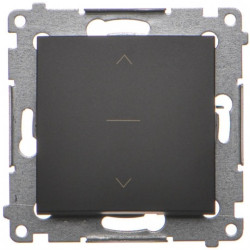 Łącznik żaluzjowy pojedynczy SIMON 54 trójpozycyjny (1-0-2) czarny matowy 10A Kontakt Simon DZW1K.01/49