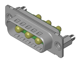 Złącze D-Sub 3-pinowe Żeński Proste Montaż na płytce drukowanej raster 6.86mm