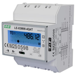 Licznik energii elektrycznej 3-fazowy 2-kierunkowy 4-kwadrantowy z podziałem na strefy taryfowe LE-03MW-4Q4T