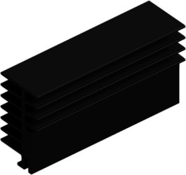 Extruded heatsink, (L x W x H) 100 x 30 x 52 mm, 6 to 2.2 K/W, black anodized, 10021036