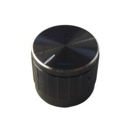 gałka 20mm aluminiowa czarna oś 6mm moletowana