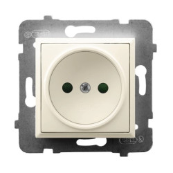 ARIA Gniazdo pojedyncze z przesłonami torów prądowych ecru GP-1UP/m/27