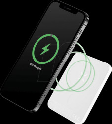 FIXZENM-6-WH Power bank, MagSafe, 15 W, 6000 mAh, 1x USB-C, 20 W, white
