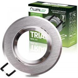 Oprawa Halogenowa Podtynkowa Lampa Sufitowa Okrągła Ruchoma GU10 MR16 Srebrna TRIAM LUMILED