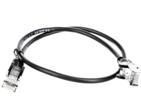 Kabel krosowy patchcord U/UTP kat.5e CCA czarny 0,5m 68643