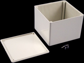 ABS enclosure, (L x W x H) 120 x 120 x 94 mm, light gray (RAL 7035), IP54, 1591VSGY