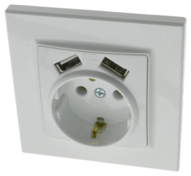 Gniazdo pt podtynkowe pojedyncze z uziemieniem shuko schuko z USB podwójne Argo