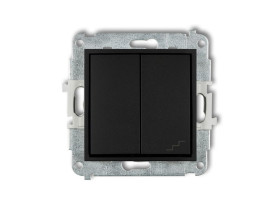 MINI Wyłącznik pojedynczy ze schodowym (wspólne zasilanie) czarny mat 12MWP-10.1 KARLIK