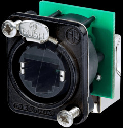 NE8FDP-R-B RJ45 feedthrough receptacle, black