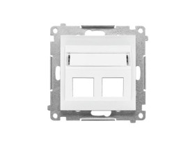 SIMON 55 Pokrywa gniazd teleinformatycznych na Keystone skośna podwójna z polem opisowym biały mat TKP2S.01/111 KONTAKT SIMON