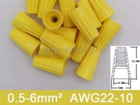 P4 Złączka kablowa nakręcana; żółta 0.5-6mm2