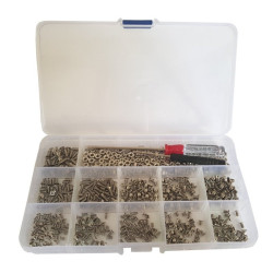 Zestaw śrub stoż i nakrętek M2 M2.5 M3 530szt+śrubokręt