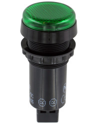 Lampka kontrolna do montażu panelowego 12V, zielona 22mm LED Sloan