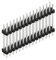 Pin header, 30 pole, pitch 2 mm, straight, black, SLY612230Z