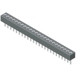 IC-socket strip, 10 pole, pitch 1.778 mm, copper alloy, tin plated for SIL, 12 0012 000 07