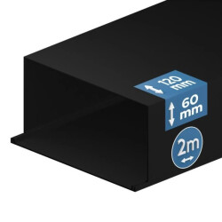 Kanał elektroinstalacyjny / Korytko kablowe 120х60 (2m) Ciemny Antracyt EDO777750