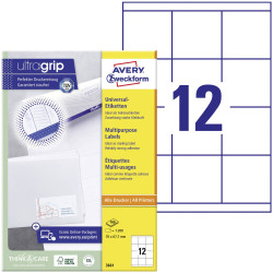 Avery-Zweckform 3661 Labels 70x67.7mm White Paper Permanent Adhesive Laser 120