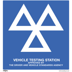 Worksafe SS51A1 Warning Safety Sign - MOT Testing Station - Aluminium Composite