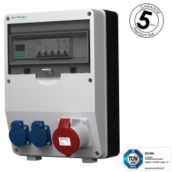 Rozdzielnica budowlana z licznikiem 3F Siemens pTD-S 32A 2x230V gniazda Mennekes Schuko Doktorvolt DV-4791-D