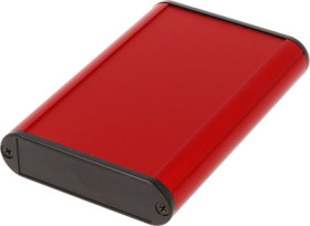Aluminum enclosure, (L x W x H) 100 x 72 x 19 mm, red, IP54, 1455B1002RD