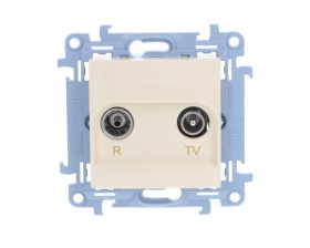 Simon 10 Gniazdo antenowe R-TV końcowe separowane kremowe IP20 CAK.01/41