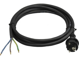 Przewód zasilający gumowy OW 3x2,5mm2 z wtyczką prostą 2P+Z Uni-Schuko czarny IP44 5m