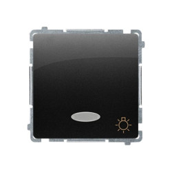 Simon Basic Przycisk światło z podświetleniem LED na 24V (moduł) 10AX, 24V, szybkozłącza, czarny BMS1L24V.01/49