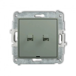 MINI Łącznik jednobiegunowy ze schodowym w stylu amerykańskim (2 klawisze bez pikt., osobne zasilanie) szałwiowy 61MWPUS-10.21